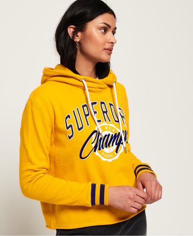 Superdry Real Champs College Crop Hoodie
