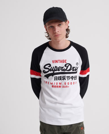 Superdry Vintage Logo Tri Colour Raglan Long Sleeve T-Shirt