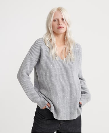 Superdry Erin Embellished V-Neck Knitted Jumper