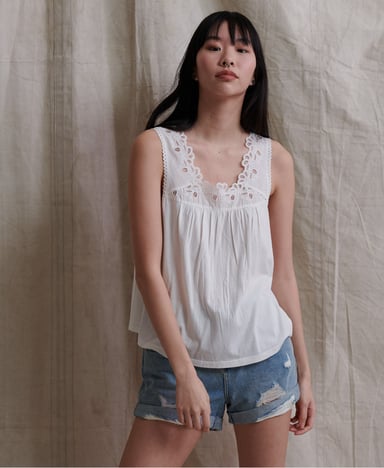 SUPERDRY Woven Trim Vest Top