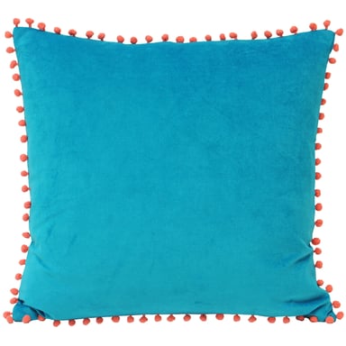 Velvet Pompom 45X45 Pcu Teal/Cor