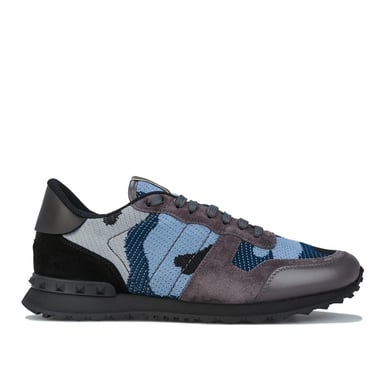 Men's Valentino Mesh Fabric Rockrunner Trainers in Blue