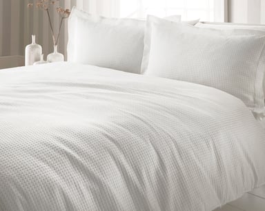 Wafel Duvet Set Wit