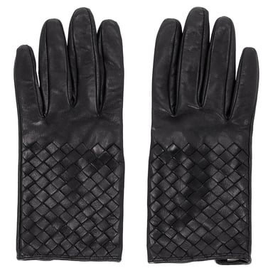 Bottega Veneta Intrecciato Handskar i Svart Läder