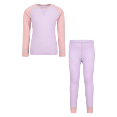 Mountain Warehouse Childrens/Kids Merino II Base Layer Set (Lilac)