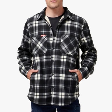 Hard Yakka QUILTED FLANELLSKJORTA JACKA Män Grå
