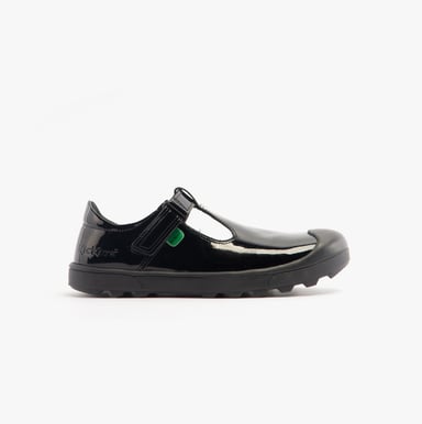 Girl's Kickers Childrens Plunk Patent Shoe in Black