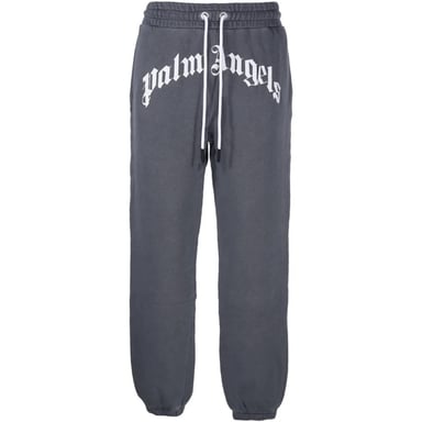Palm Angels GD Currved Logo Washed Black Sweatpants