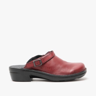BETSY Ladies Leather Mule Clogs Hibiscus