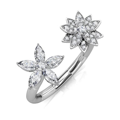 Fraternal Bloom Ring - Silver and Crystal
