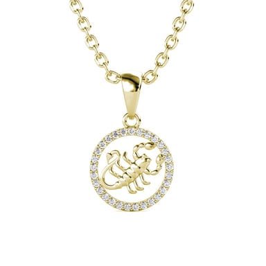 Scorpio Zodiac Pendants - Gold and Crystal