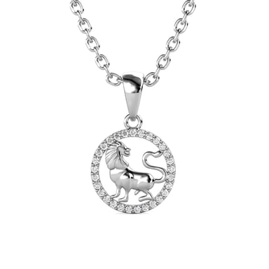 Leo Zodiac Pendants - Silver and Crystal
