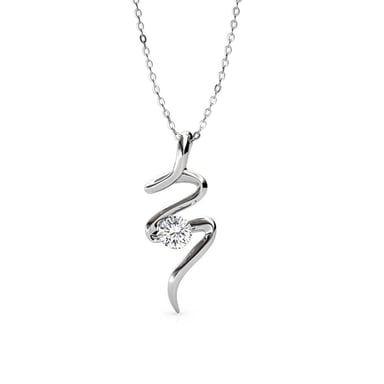 Spiral Pendants - Silver and Crystal