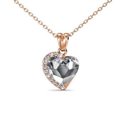 Fond love pendants - Rose gold and crystal