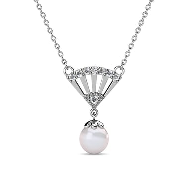 Ingride Pearl Pendants - Silver and Crystal