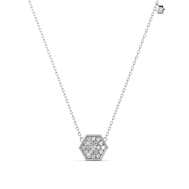 Hexagon Pendants - Silver and Crystal