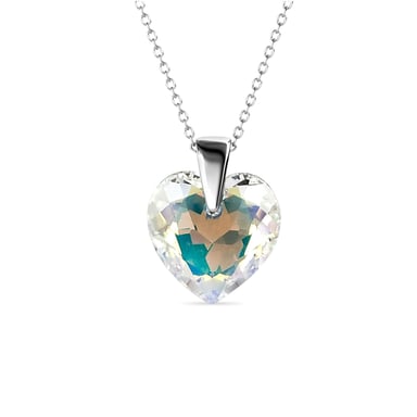 Crystaline Heart Pendants - Silver and Shiny White