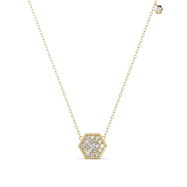 Hexagon Pendants - Gold and Crystal