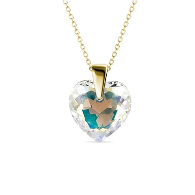 Crystaline Heart Pendants - Gold and Shiny White