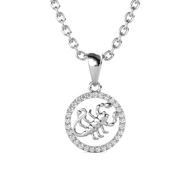 Scorpio Zodiac Pendants - Silver and Crystal