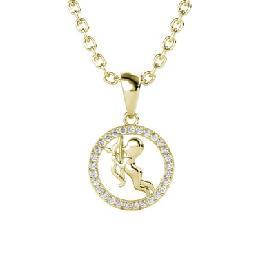 Sagittarius Zodiac Pendants - Gold and Crystal