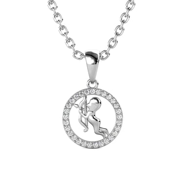 Sagittarius Zodiac Pendants - Silver and Crystal
