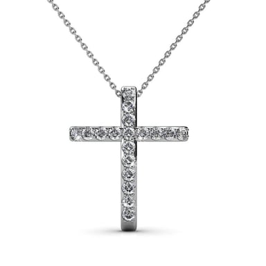 Cross Pendants - Silver and Crystal