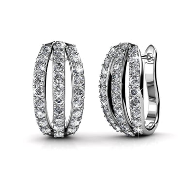Elegant Earrings - Silver and Crystal