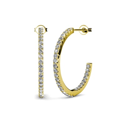 Simply Hoop Earrings - Gold and Crystal
