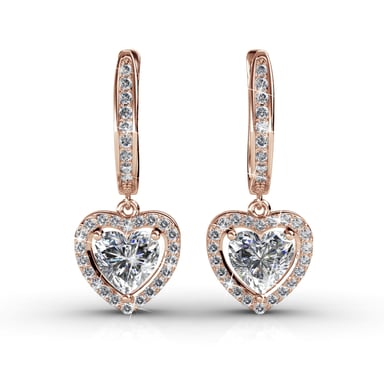 Only Love Earrings - Rose Gold and Crystal