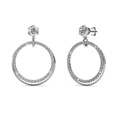 Ariel Earrings - Silver and Crystal