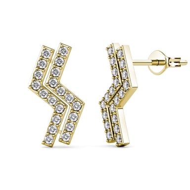 Brontide Earrings - Gold and Crystal