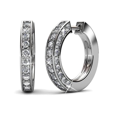 Perry Earrings - Silver and Crystal