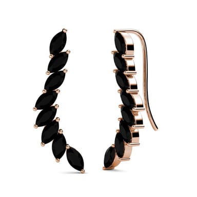 Clematis Earrings - Rose Gold and Black