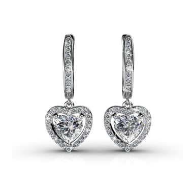 Only Love Earrings - Silver and Crystal