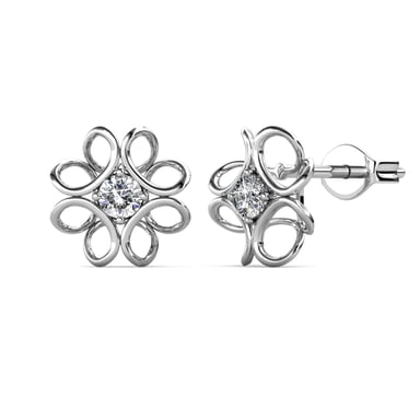 Daffodil Earrings - Silver and Crystal