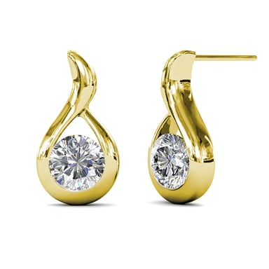 Wavvy Earrings - Gold and Crystal