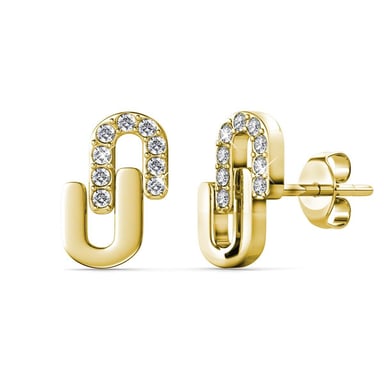 Union Earrings - Gold and Crystal