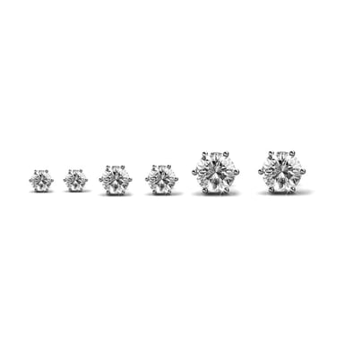 Solitaire Earrings S, M, L - Silver and Crystal
