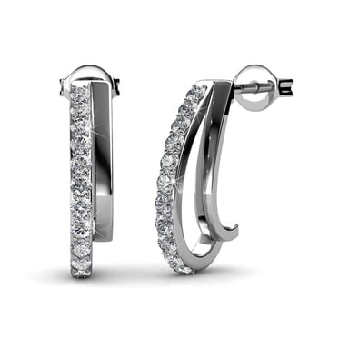 Joyce Earrings - Silver and Crystal