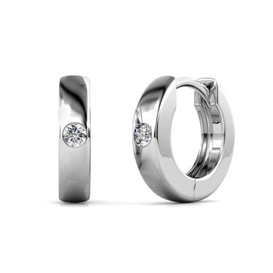 Rings Earrings - Silver and Crystal