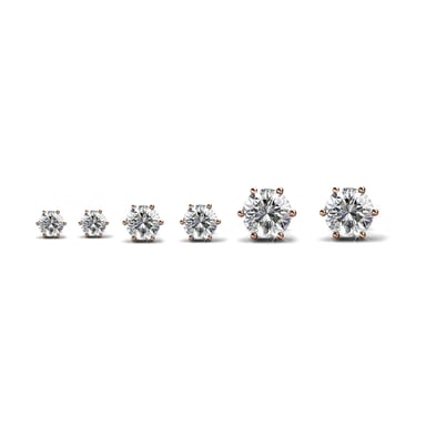 Solitaire Earrings S, M, L - Rose Gold and Crystal