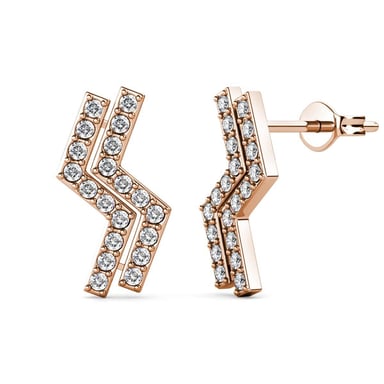 Brontide Earrings - Rose Gold and Crystal