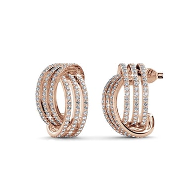 Cherish Earrings - Rose Gold and Crystal
