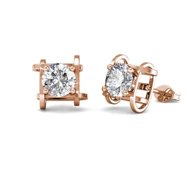 Roxy Earrings - Rose Gold and Crystal