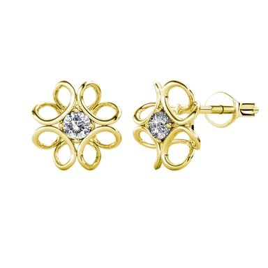 Daffodil Earrings - Gold and Crystal