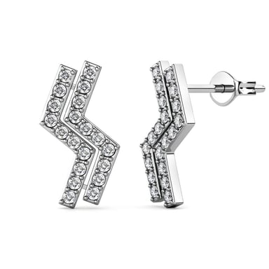 Brontide Earrings - Silver and Crystal