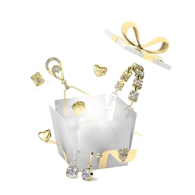 13 Jewels and 11 Surprise Beads for DIY Advent Calendar - Gold and Crystal