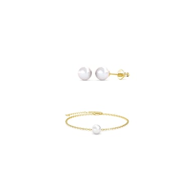 Full Moon Crystal Pearl Sets - Gold and Crystal