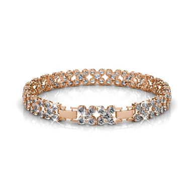 Flowery Bracelets - Rose Gold and Crystal